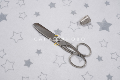 Ткань Фланель 90 см рис. 9465-4 "Звезды" серый