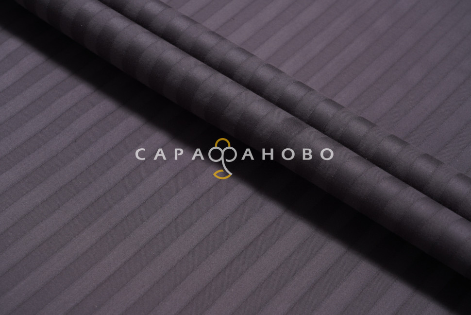 Ткань Страйп-Сатин 240 см рис. 39001 Графит (полоса 1х1)