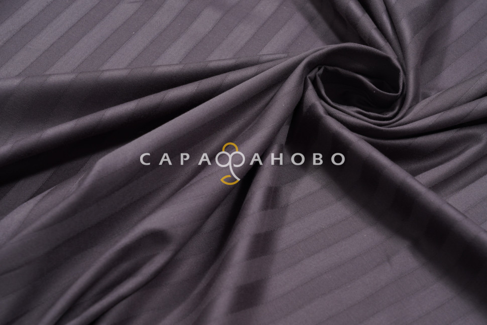 Ткань Страйп-Сатин 240 см рис. 39001 Графит (полоса 1х1)