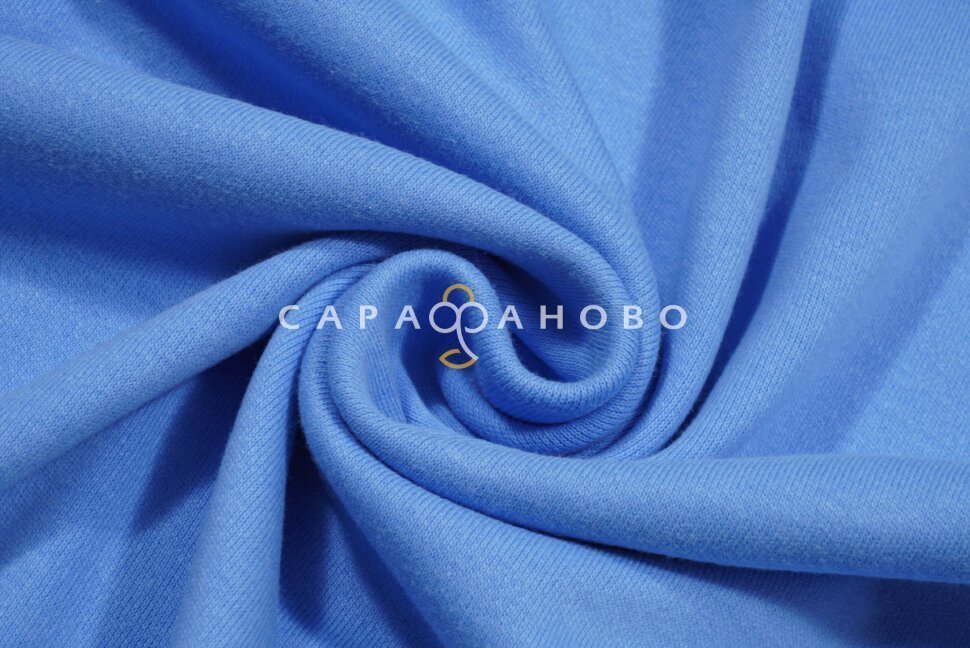 Ткань Интерлок 30/1 Кардное Однотон насыщенно-голубой