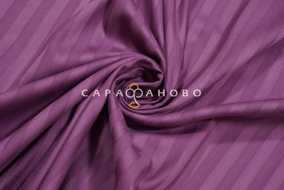Ткань Страйп-Сатин 240 см рис. 35001 Баклажан (полоса 1х1) На отрез, фото 6