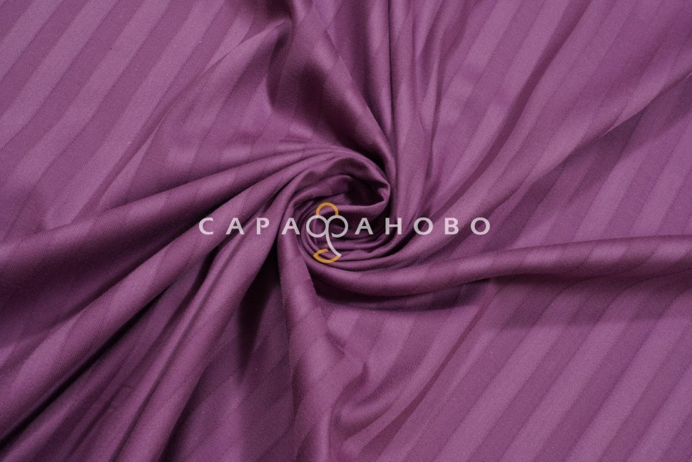 Ткань Страйп-Сатин 240 см рис. 35001 Баклажан (полоса 1х1) На отрез, фото 9