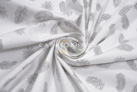 Тик набивной 220см "Хлопок" рис 2200 WHITE