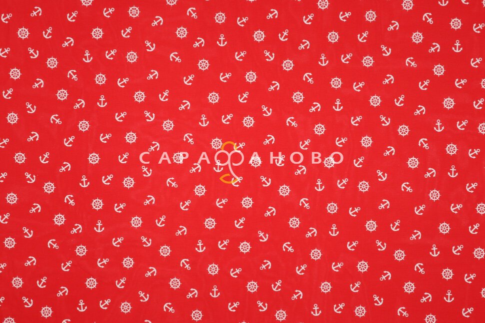 Ткань Рогожка 150 см 150 гр рис №639-2 Якоря