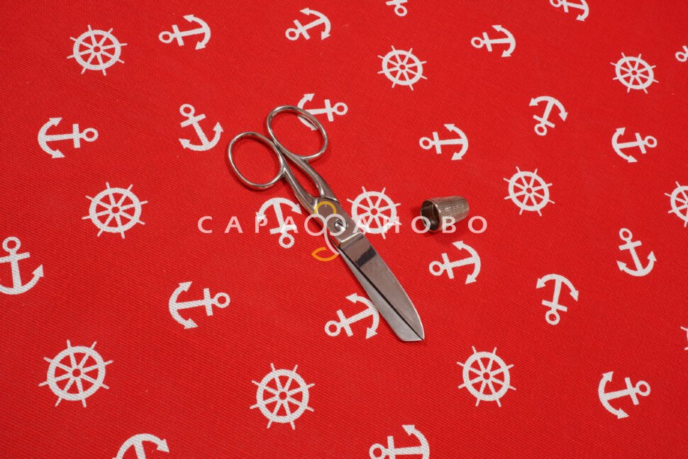 Ткань Рогожка 150 см 150 гр рис №639-2 Якоря