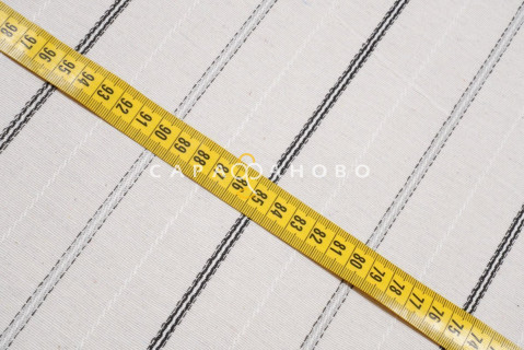 Ткань Тик матрасный 155 см 170 гр  рис. 3 вид 14/3 (чёрная просновка)