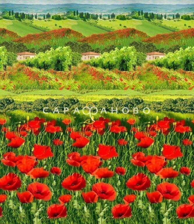 Ткань Бязь 220 см рис 6504 вид 1 Цветущая альпика